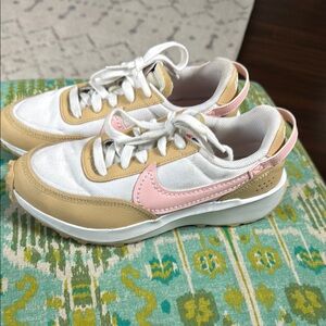Chic White and Pink Athletic Shoes